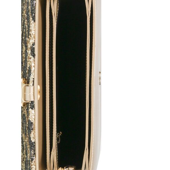 Roberto Cavalli Class GWLPCF D61 Milano Rmx 00 Gold/ Black Large Shoulder Bag